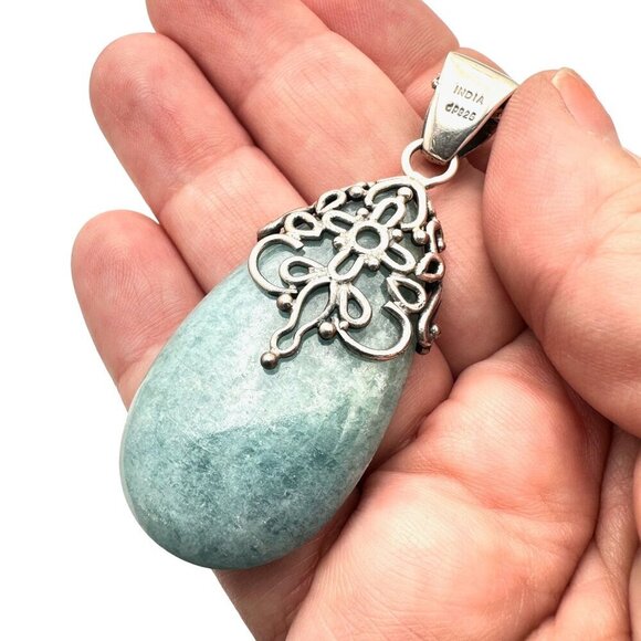 QVC Designer DP Doug Paulus Womens Necklace Sterling Silver Green Amazonite - Picture 5 of 6